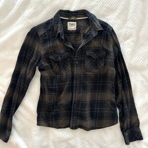 TNA button down flannel cotton shirt size M